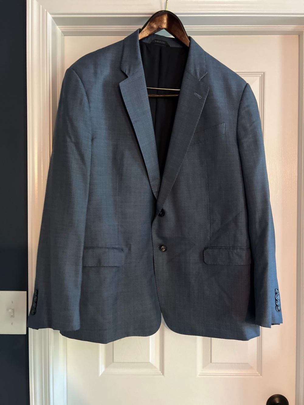 Giorgio Armani Slate Blue Two-Button Suit Jacket